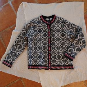 LL BEAN Nordic Pewter Button Down Cardigan